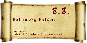 Belinszky Balázs névjegykártya